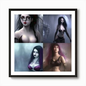 Goth Girl Naughty Art Print