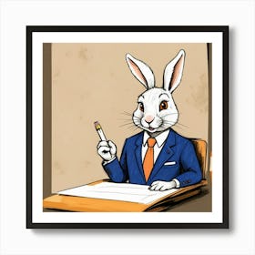 Rabbit In A Suit 38 Art Print