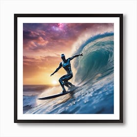 Surfer On A Wave Art Print