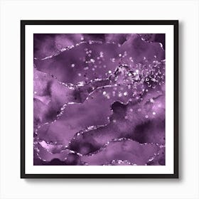 Purple Starry Agate Texture 03 1 Art Print