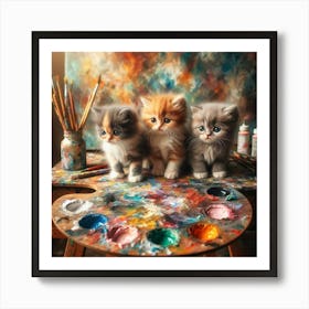 Kittens On The Palette Art Print