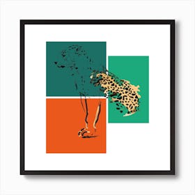 Leopard Color Blocks Art Print