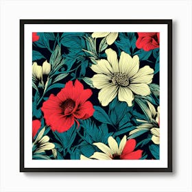 Floral Seamless Pattern Art Print