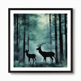 Deer In The Forest 1 Art Print