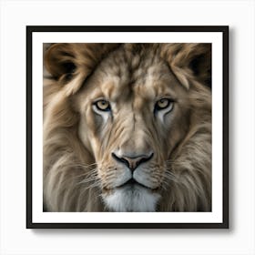 A Close Up Of A Majestic Lion, Capturing Its Intense Gaze And Powerful Presence Art Print