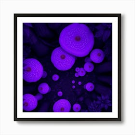 Purple Mushrooms Art Print