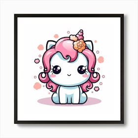 Kawaii Unicorn 43 Art Print