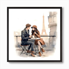 Paris Couple Art Print