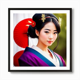 Geisha Woman Art Print