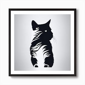 Silhouette Of A Cat 1 Art Print