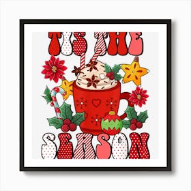 Tis The Season Christmas Hot Cocoa Family Christmas Pajamas Art Print