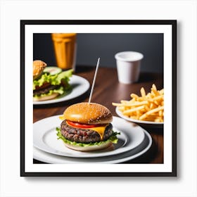 Hamburgers And Fries 2 Art Print