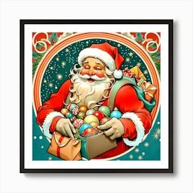 Santa Claus With Gifts Art Print