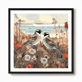 Bird In Nature House Sparrow 3 Art Print