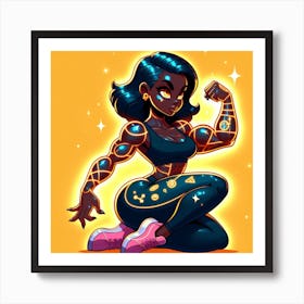 Black Girl With A Sword Art Print