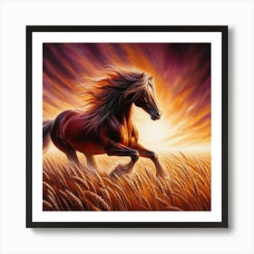 Horse In The Field 3 Art Print