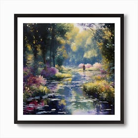 Threaded Tranquility: Sarah's Soft Springscape Art Print