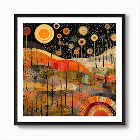 A Landscape in the Style of Vintage Collage Art Print