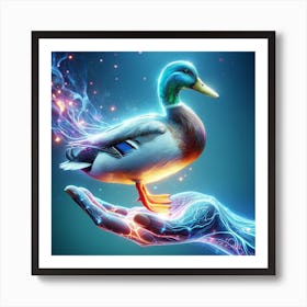 Holographic Duck spirit Art Print