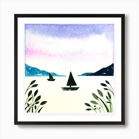 Tower On The Sea Island Art Print