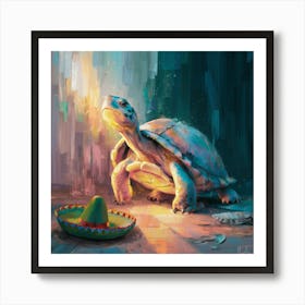 Turtle In A Sombrero Art Print