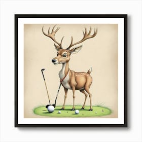 Golf Deer Poster