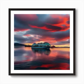 Cruise Ship At Sunset 2 Art Print