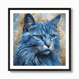 Blue Cat 3 Art Print