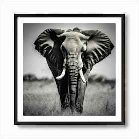 Elephant In The Grass Art Print