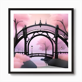 Bridge In The Park Landscape 3 Art Print