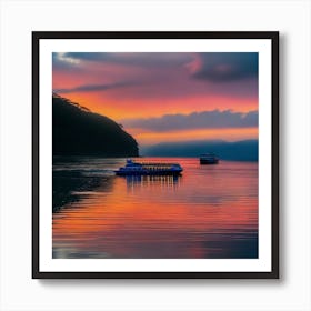 Sunset On A Lake Art Print