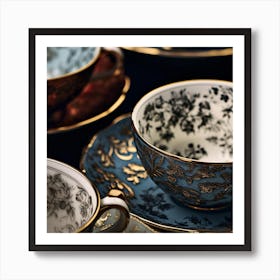 Tea Cups And Saucers 1 Art Print