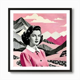 Woman In Pink Art Print