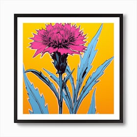 Cornflower 1 Pop Art Illustration Square Art Print