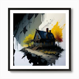 Colored House Ink Painting (92) Art Print