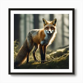 Red Fox In The Forest 45 Art Print