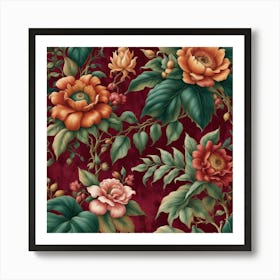 Floral Wallpaper 10 Art Print