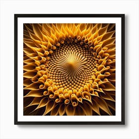 Fractal Sunflower Art Print