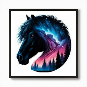 Galaxy Horse Painting Art Print