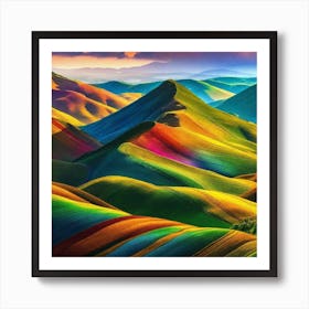 Rainbow Hills 1 Art Print