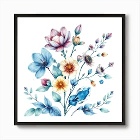 Watercolor Flowers 11 Art Print