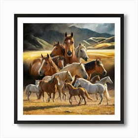 Horses In The Sky Art Print