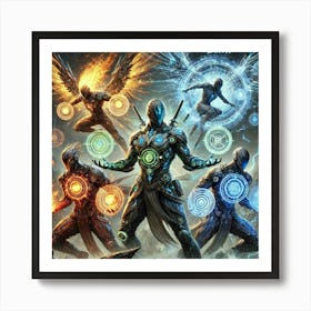 A Depiction Of Units With Mastery Over Fire, Earth Art Print