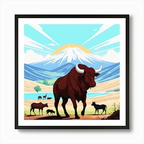 Cows In The Field Art Print