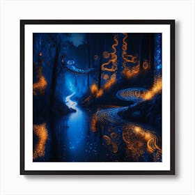 Forest At Night Art Print