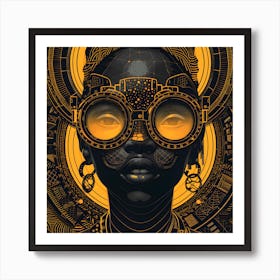 Futuristic African American Woman (2) Art Print