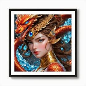 Dragon Girl uhg Art Print