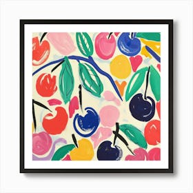 Summer Cherries Painting Matisse Style 11 Art Print