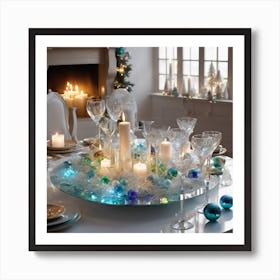 Decorated Christmas Table In Living Room Broken Glass Effect No Background Stunning Something Th (3) Art Print