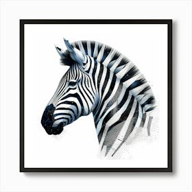 Zebra Head - Abstract Line Art Illustration 28 Art Print